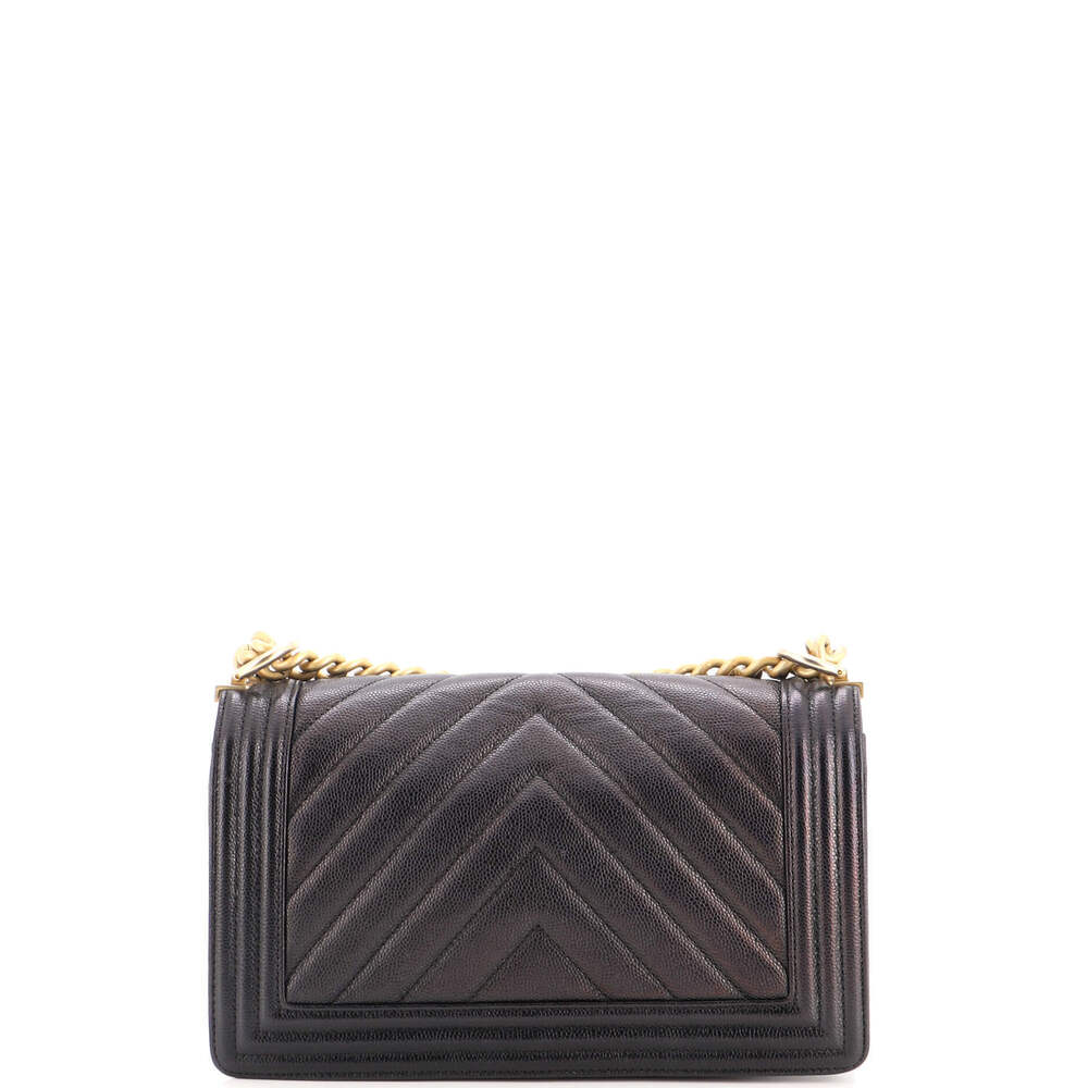 Chanel Old Medium Boy Flap Bag Chevron Caviar - Picture 3 of 6